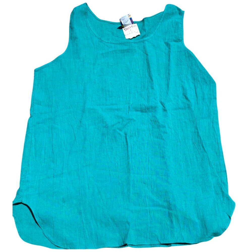 Beached women's green tank top‎ swim beach Cover Up 100% Cotton sz M NWT USA